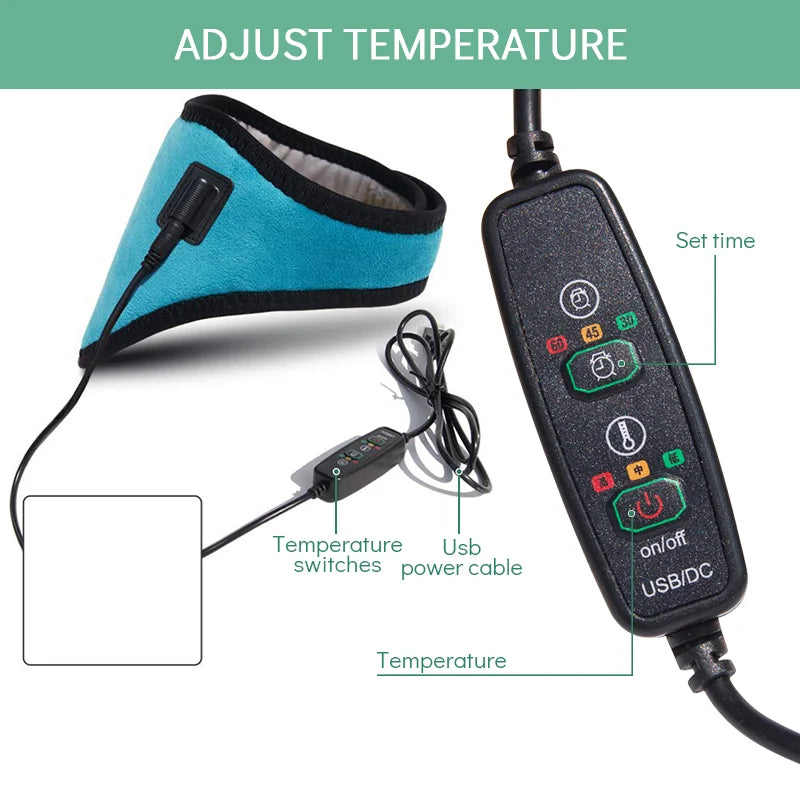 Neck Protection Tool Electric Neck Brace Cervical Vertebra Fatigue Heated Neck Health Care Therapy Neck Pain Relief