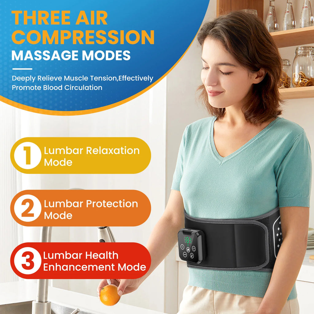 Heat Lumbar Brace Support Massager Waist Massager Back Belt Heath Care Comfortable Material for Office Workers Home Use