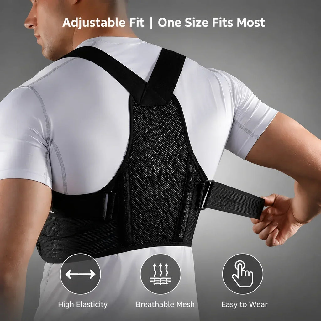 VBSOI Breathable Posture Corrector for Men Women Adjustable Back Support Belt for Slouching & Shoulder Pain Relief