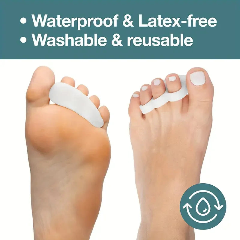 1 Pair Set Hammertoe Corrector Gel Toe Straighteners With 3 Separator Loops - Realign Bent, Crooked, Curled, Claw, Hammer Toes