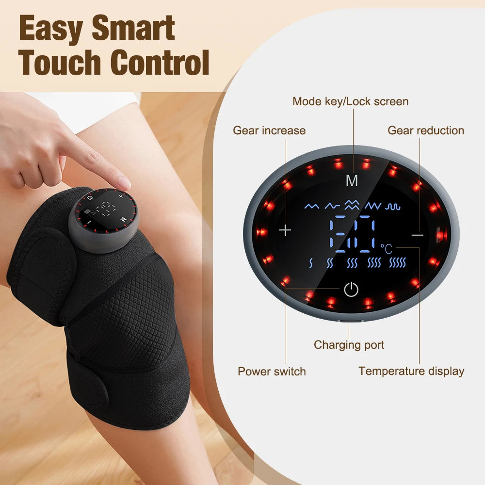 Heating Massage Support Brace 3 in 1 Electric Knee Shoulder Elbow Vibration Massage Belt Hot Compress Leg Joint Muscle Relax