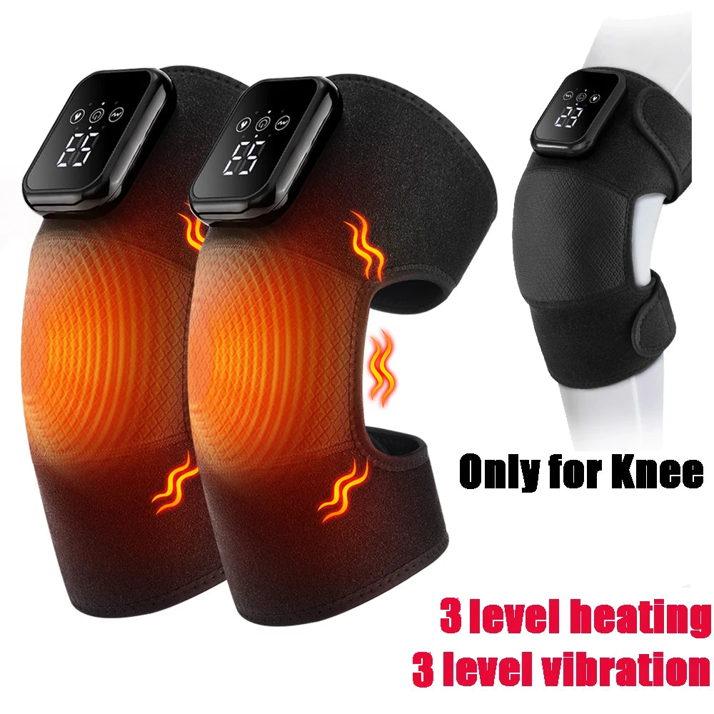 Electric Heating Knee Massager 2 in 1 Knee Elbow Knee Leg Thermal Vibration Massage Knee Blood Circulation Warmer Rechargeable