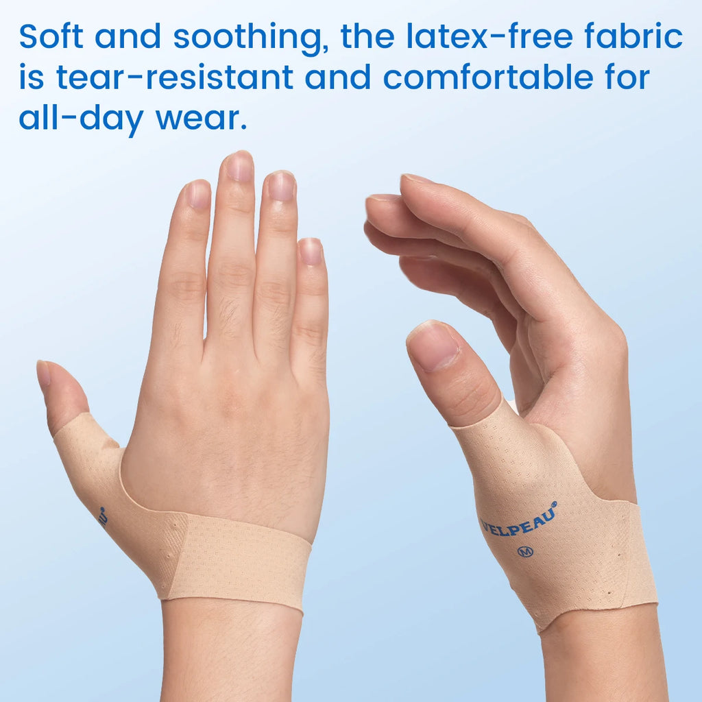 VELPEAU Elastic Thumb Support Brace for Arthritis, Tendonitis, Splint Liner, Thumb Compression Sleeve Fits Left and Right Hands