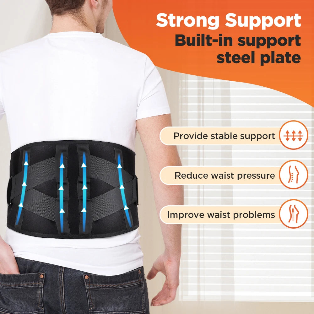 Heat Lumbar Brace Support Massager Waist Massager Back Belt Heath Care Comfortable Material for Office Workers Home Use