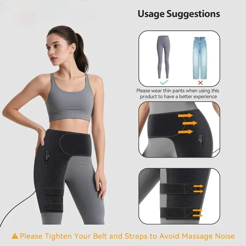 Full-Wrap Hip Support Brace with Massager Sciatica Pain Relief Buttock Physical Therapy Recovery Focused Hip Heating USB-Powered