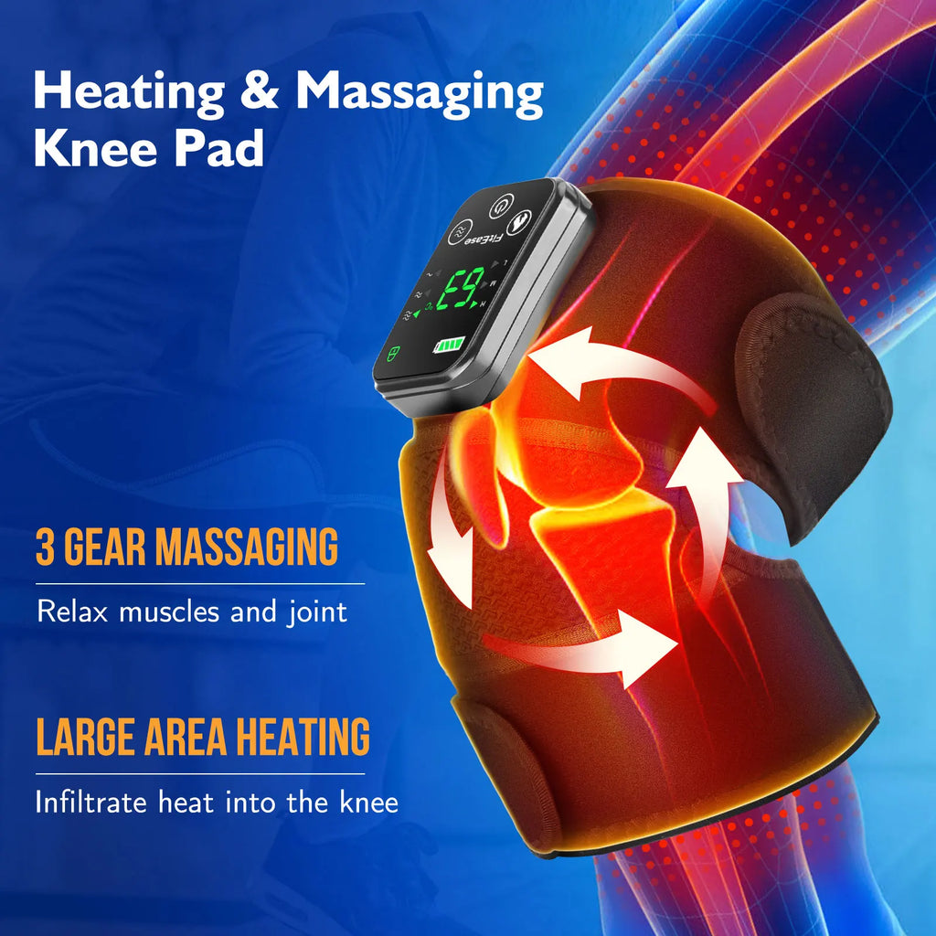 Electric Heating Knee Massager 2 in 1 Knee Elbow Knee Leg Thermal Vibration Massage Knee Blood Circulation Warmer Rechargeable