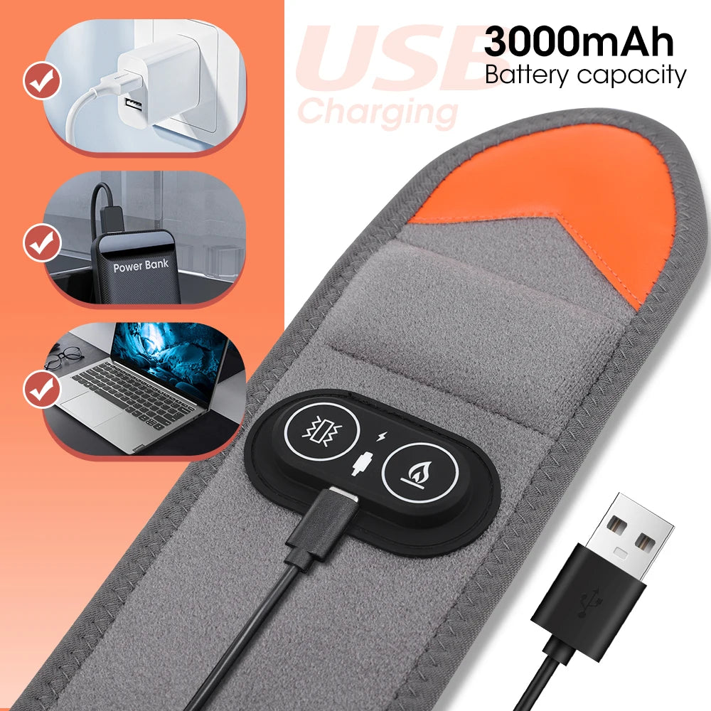 Red Light Therapy Wrist Belt 36 LED - 3-Temp Heat & Vibration Massage for Pain Relief - 660/850nm Support Brace Wrap Belt