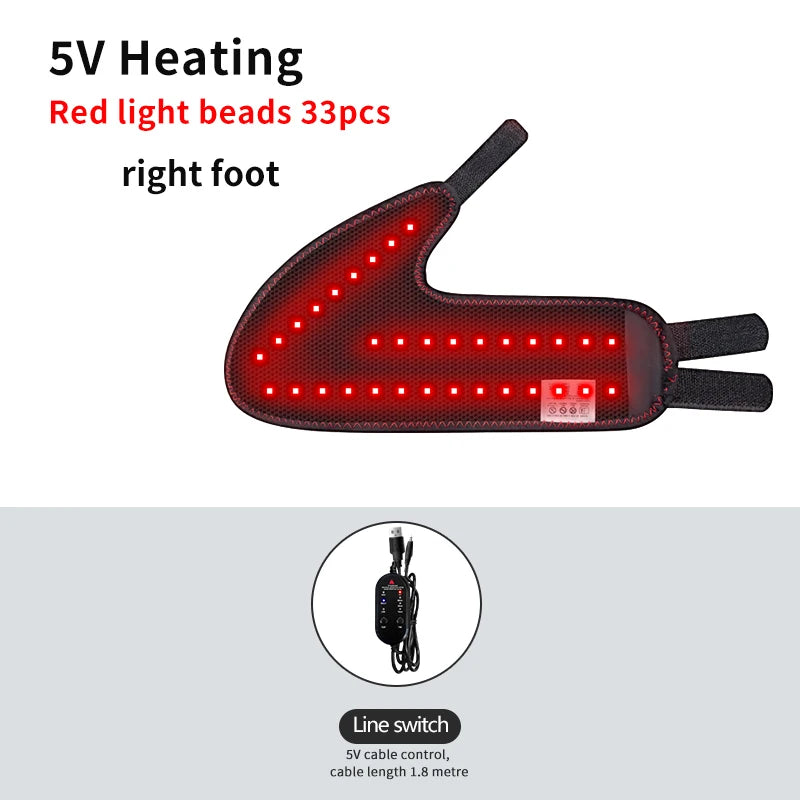 Electric Ankle Massager with 3 Gears Heated Wrap Foot Support Brace for Joint Sprain Pain Relief Vibration Heating Massage Stra