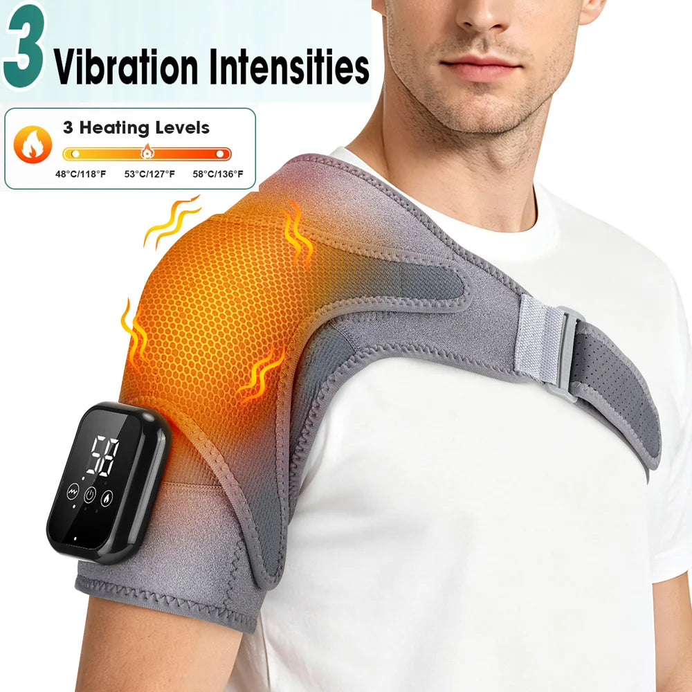 Electric Heating Heated Shoulder Brace Wrap Shoulder Massage Support Belt Strap with Adjustable of Heating Arm Muscle Relaxation