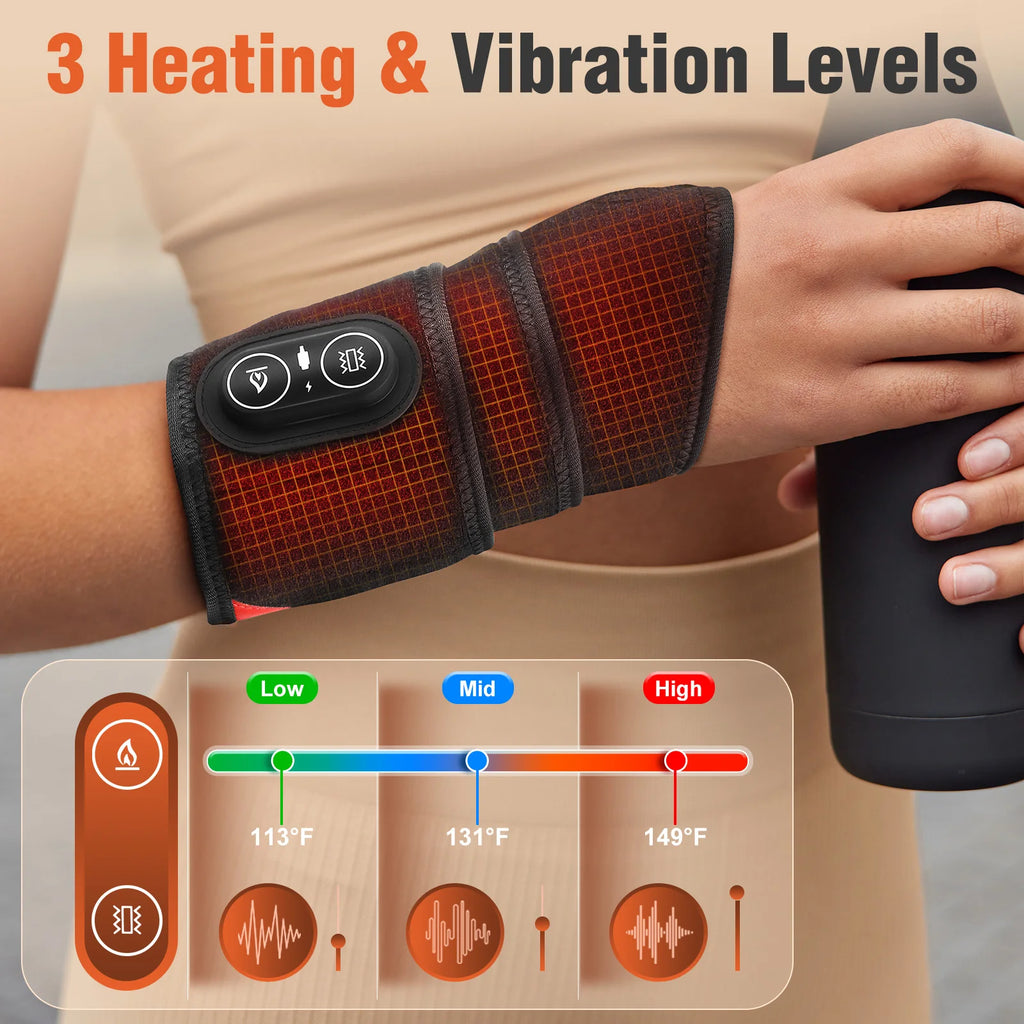 Wireless Vibration Heating Wrap 36pcs LED Beads 660&850nm Red Light Versatile Body Heating Pad for Knee Elbow Wrist Ankle