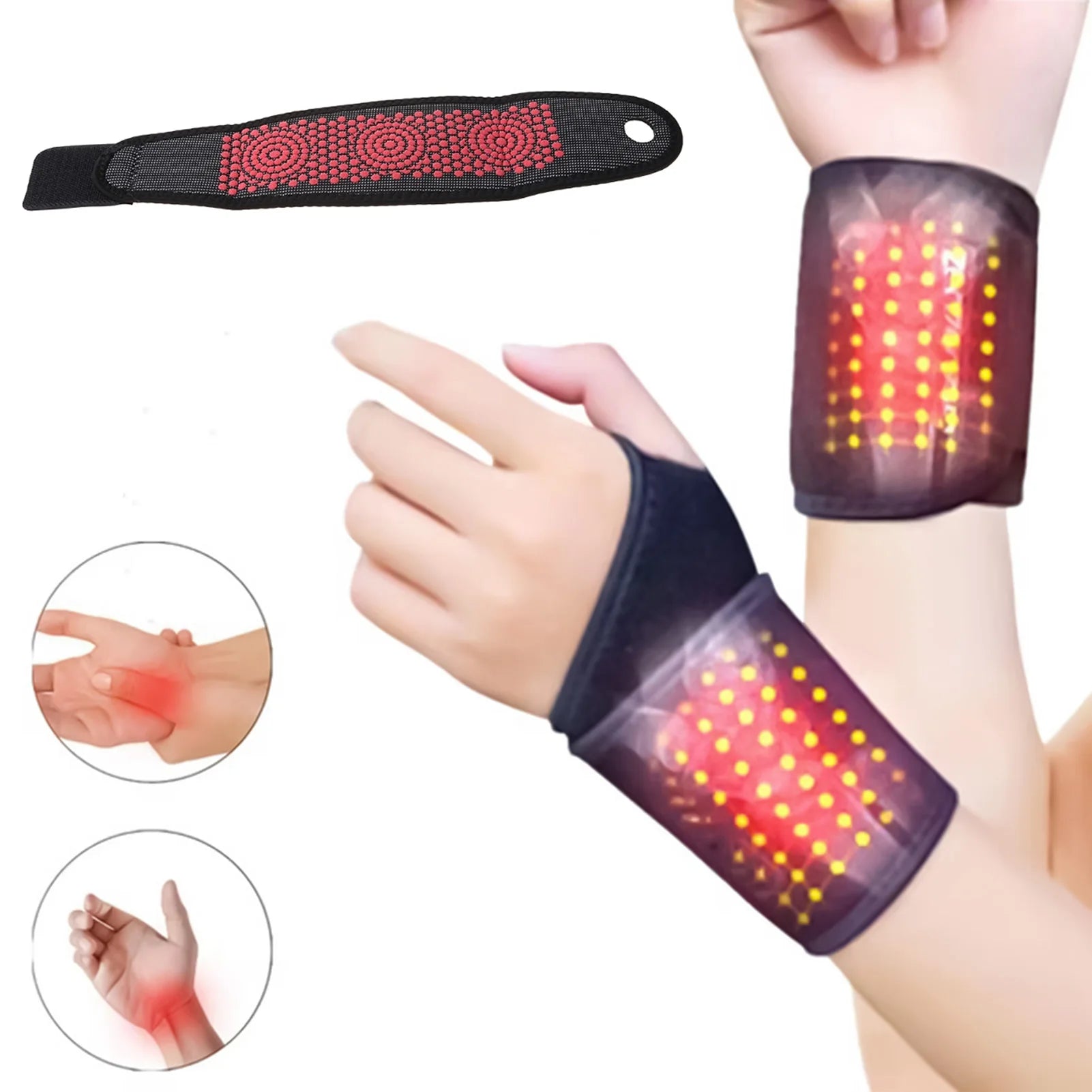 1/2pcs Self-Heating Wrist Brace Protector Adjustable Pain Relief Wrist Brace for Muscular Soreness and Wrist Ache