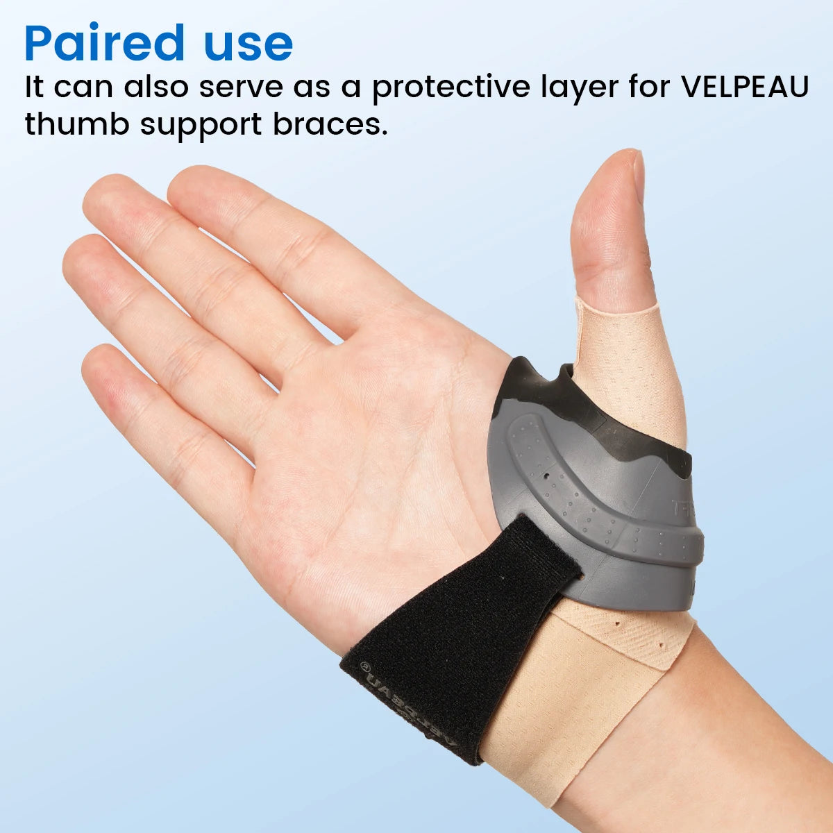 VELPEAU Elastic Thumb Support Brace for Arthritis, Tendonitis, Splint Liner, Thumb Compression Sleeve Fits Left and Right Hands