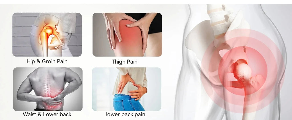 Full-Wrap Hip Support Brace with Massager Sciatica Pain Relief Buttock Physical Therapy Recovery Focused Hip Heating USB-Powered