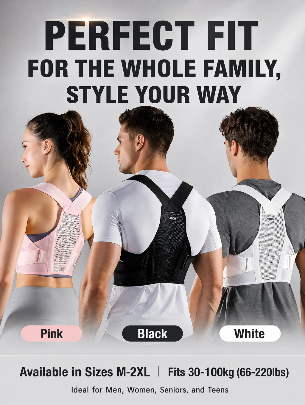 VBSOI Breathable Posture Corrector for Men Women Adjustable Back Support Belt for Slouching & Shoulder Pain Relief