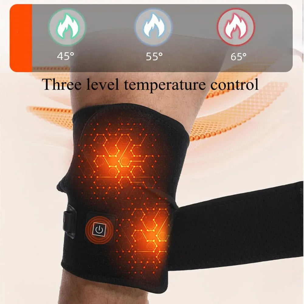 Electric Heated Knee Massager Knee Brace Adjustable Heated Knee Pad Legs Warm Winter Thermal Knee Support Arthritis Pain Relief