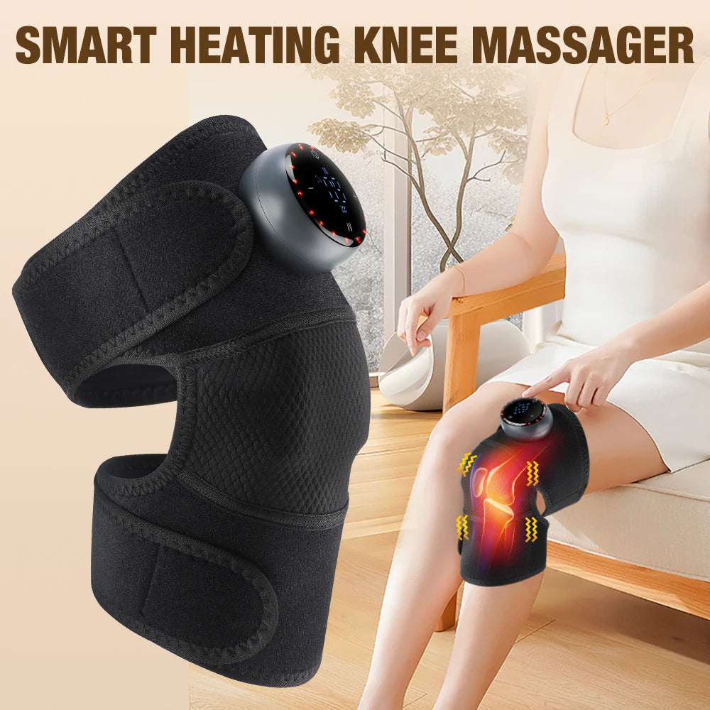 Heating Massage Support Brace 3 in 1 Electric Knee Shoulder Elbow Vibration Massage Belt Hot Compress Leg Joint Muscle Relax