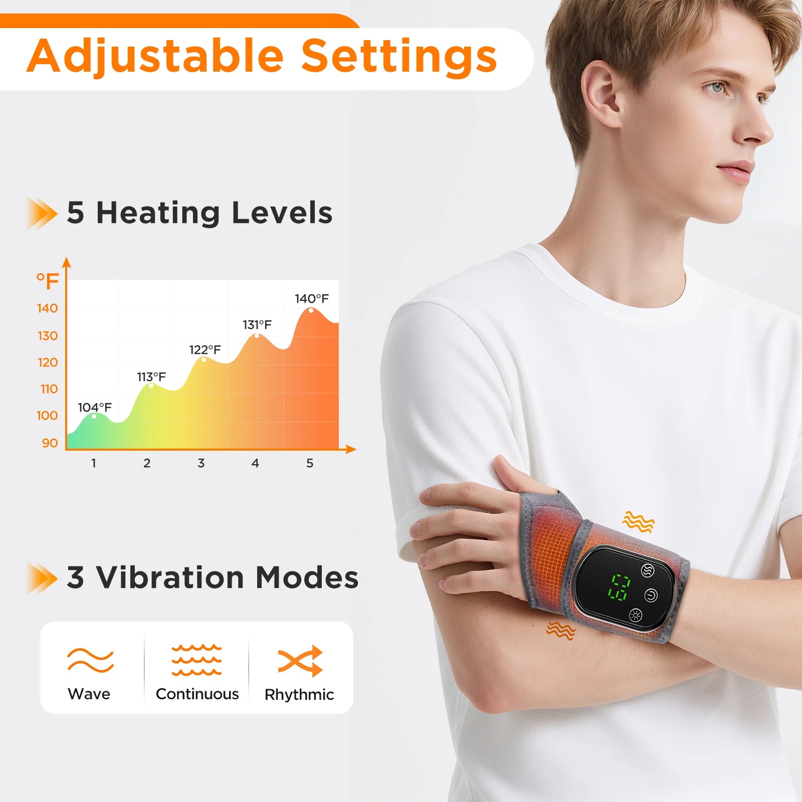 Electric Heating Wrist Guard Vibration Massage Hot Compress Wrist Brace Ankle Wrap Hand Foot Protector Rechargeable Wristband