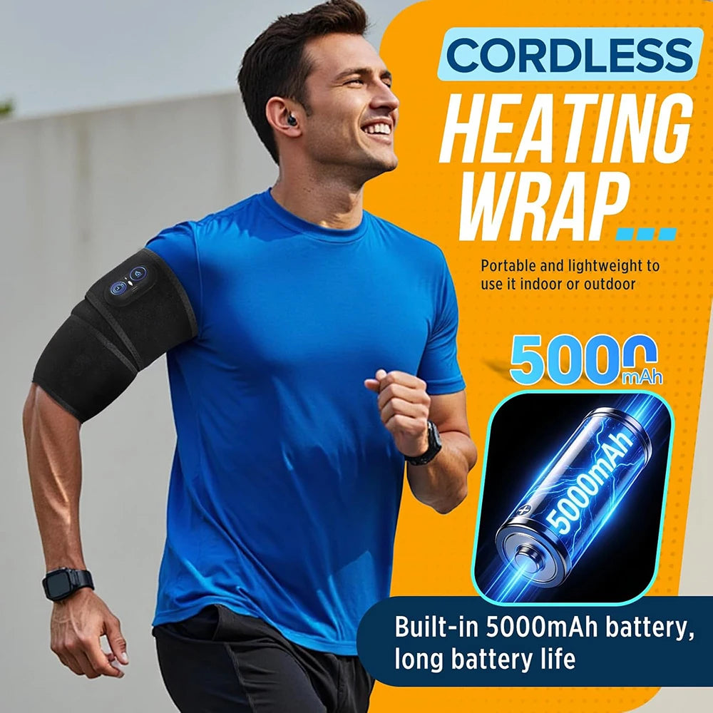 Cordless Heating Pad Red Light Therapy Wrist Belt - 3-Temp Heat  for Pain Relief - 660/850nm Adjustable Support Brace Wrap Belt