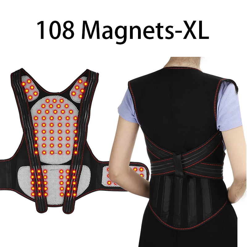 Self Heating Back Support Waist Brace Magnetic Heating Corrector Therapy Belt Back Posture Corrector Spine Back Lumbar Belt
