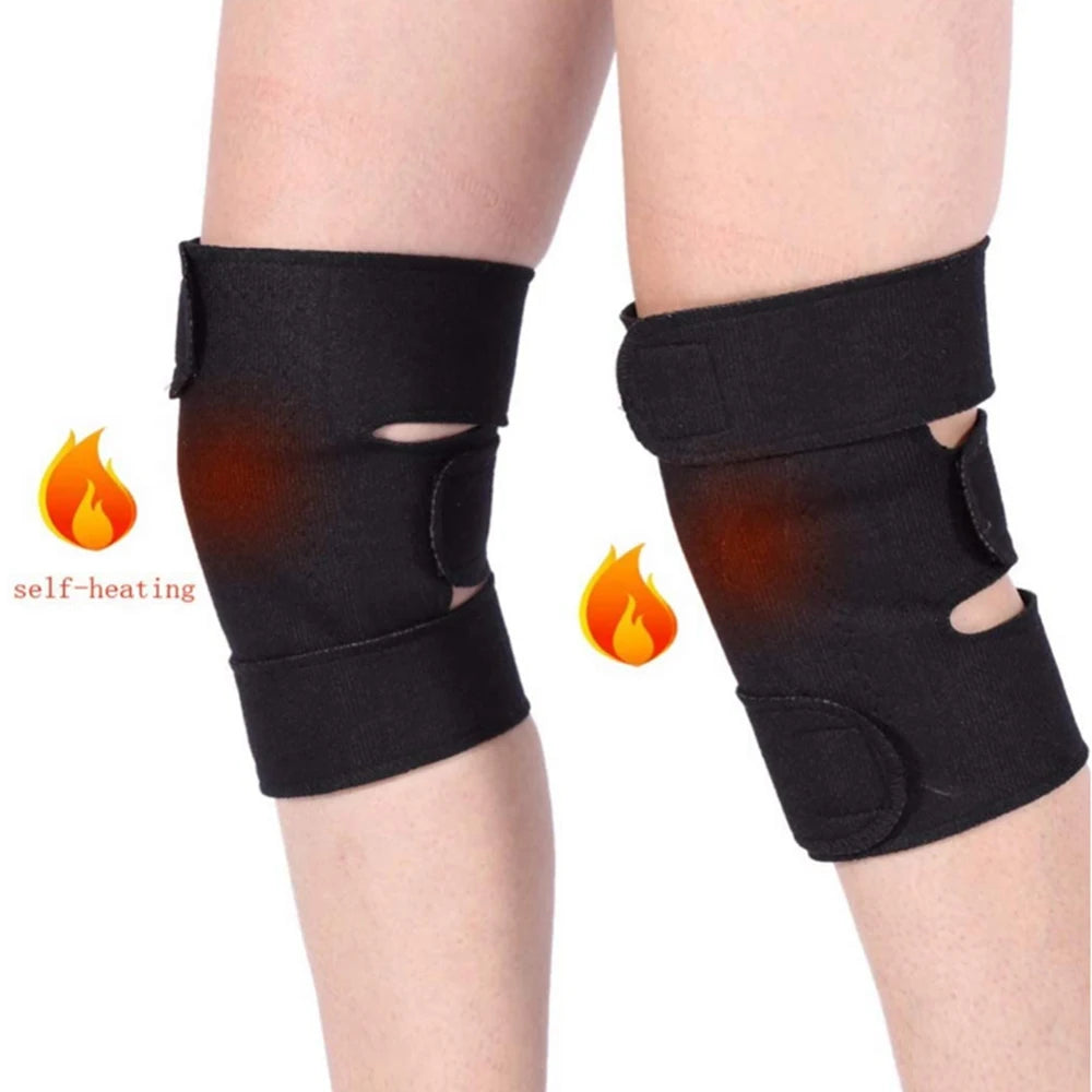 1 Pair Self Heating Knee Braces Sleeve Tourmaline Heated Knee Support Warm Knee Pads Patella Protect Sleeves Electric Heat Pad
