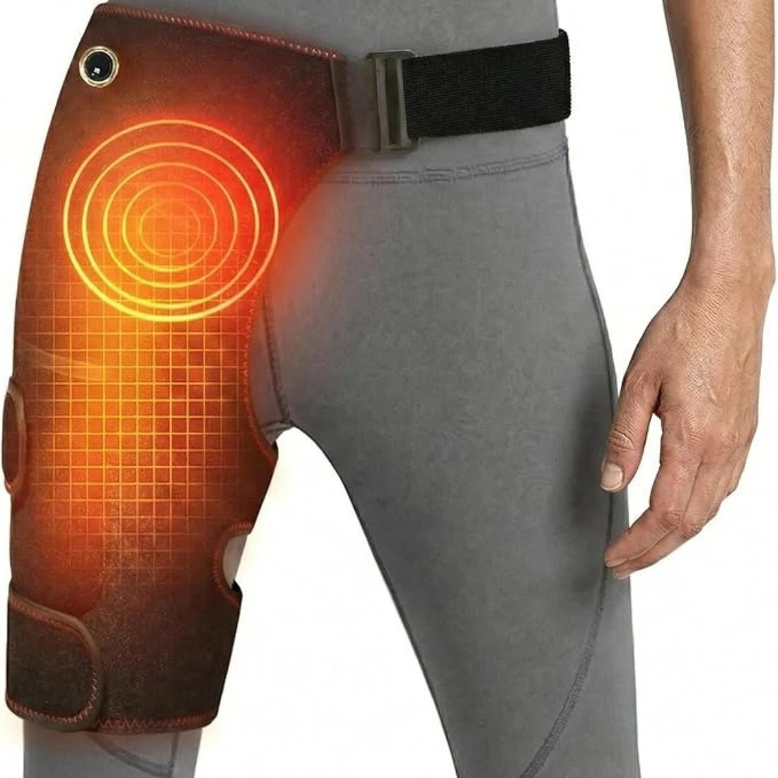 Electric Heating Cordless Heated Massage for Hip Sciatica Pain Relief Hip Heating Pad Support Brace with Hot Physical Therapy