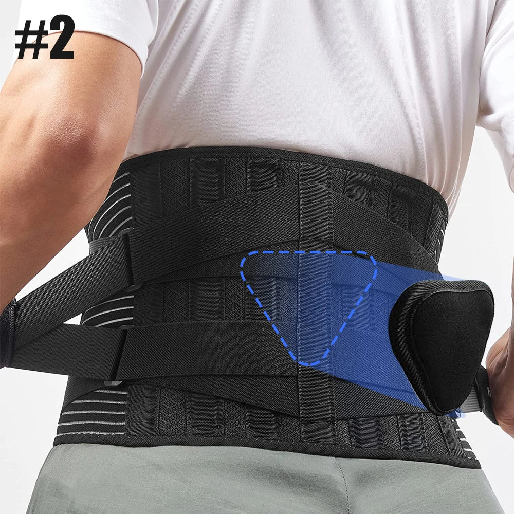 Lower Back Brace with 6 Stays Anti-skid Orthopedic Lumbar Support Breathable Waist Support Belt for Men Women Gym Pain Relief