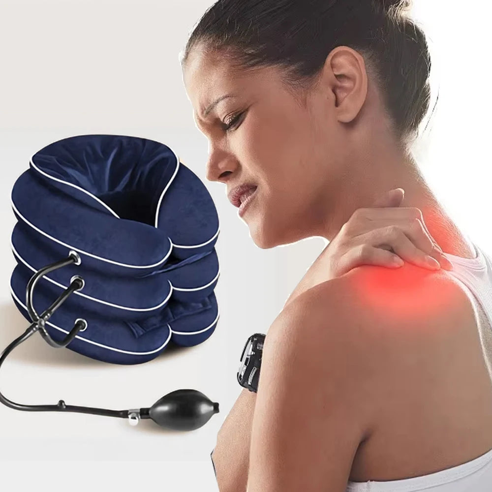Cervical Neck Traction Device,Relief for Chronic Neck & Shoulder Alignment Pain,Inflatable Neck Stretcher Collar for Neck Relief