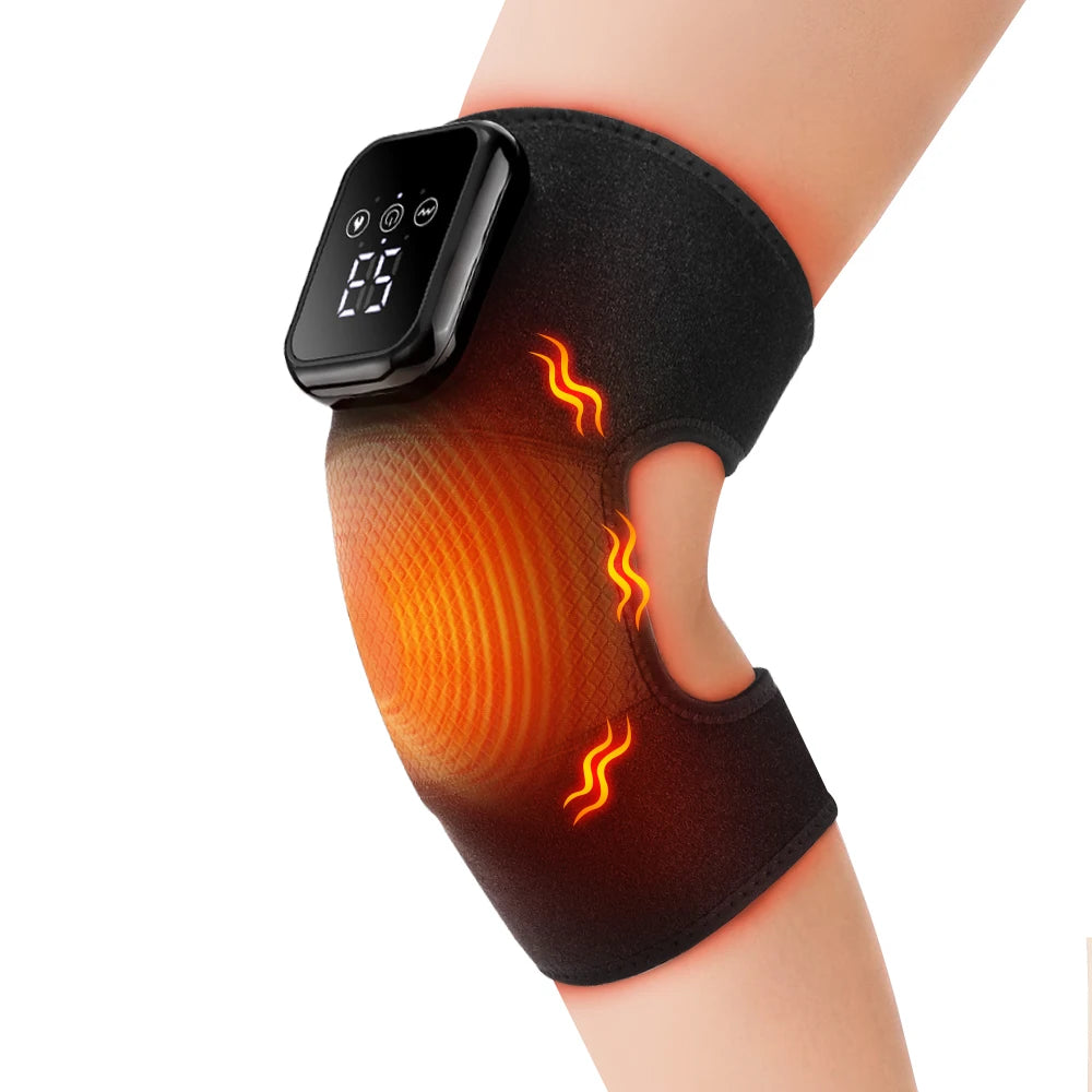 1Pcs/2Pcs Heated Knee Massager, Thermal Knee Support Wrap, 3 Level Adjustable Vibration Heating Pad ,Knee Relaxation Leg Warmer