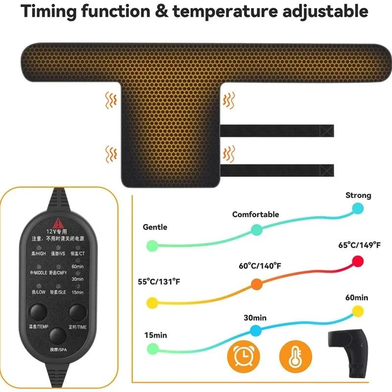 Full-Wrap Hip Support Brace with Massager Sciatica Pain Relief Buttock Physical Therapy Recovery Focused Hip Heating USB-Powered