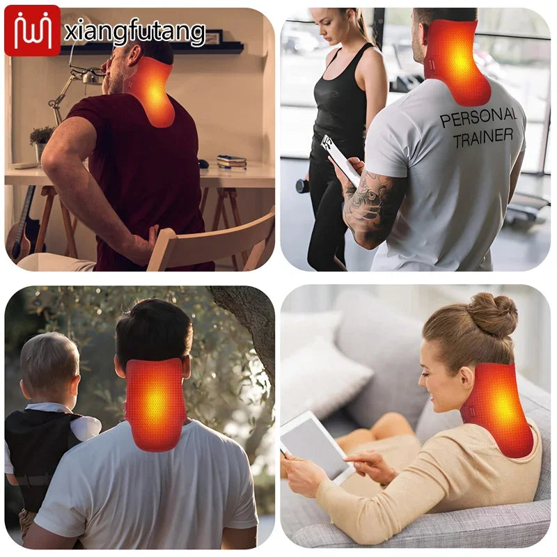 Electric Heating Neck Brace Cervical Vertebra Fatigue Therapy Reliever Neck Pain Relieve Strap Moxibustion Health Care Tool