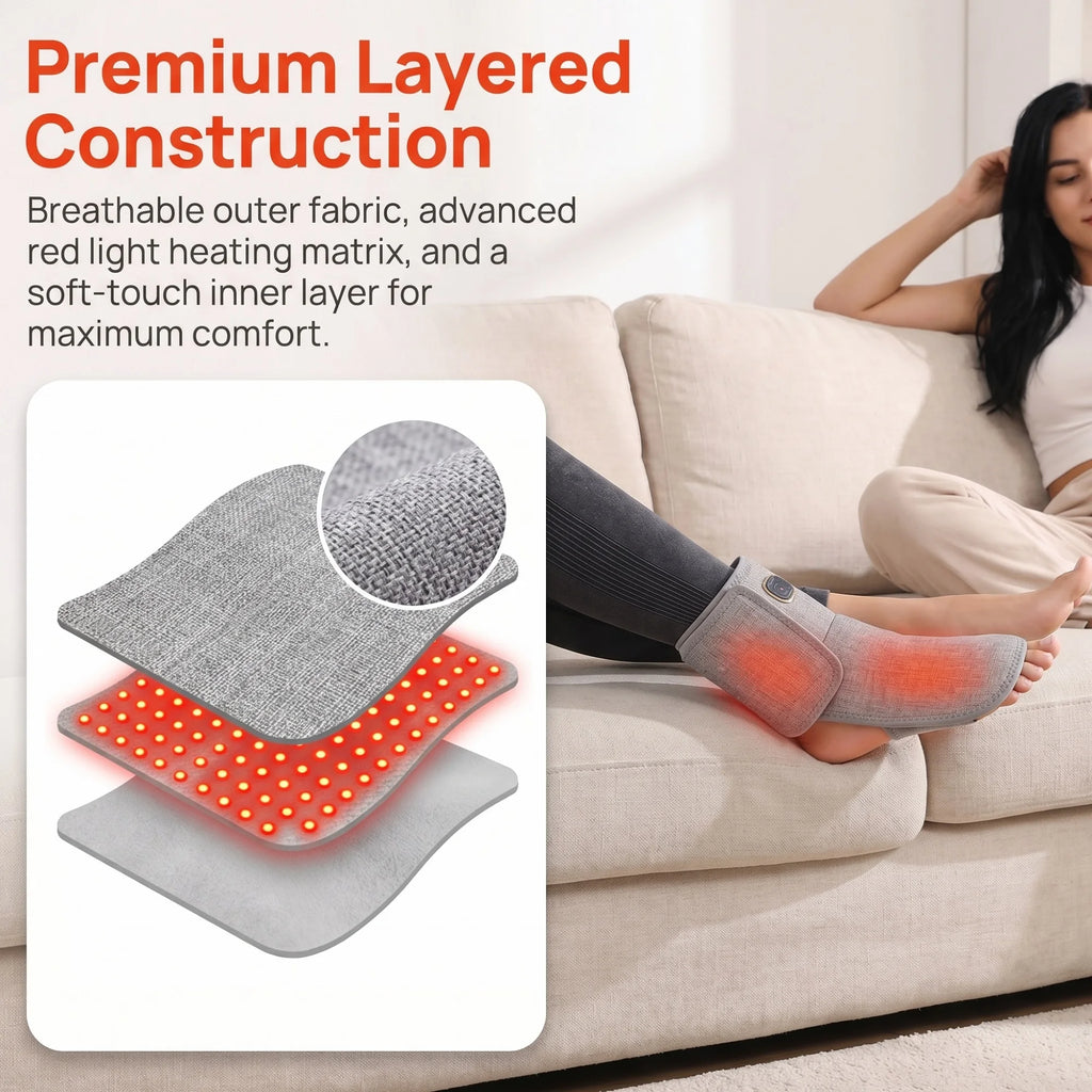 Red Light Heating Cordless Ankle Massager Wrist Wraps Support Brace Ankle Heating Pad Heated Hand Foot Vibration Massage Belt