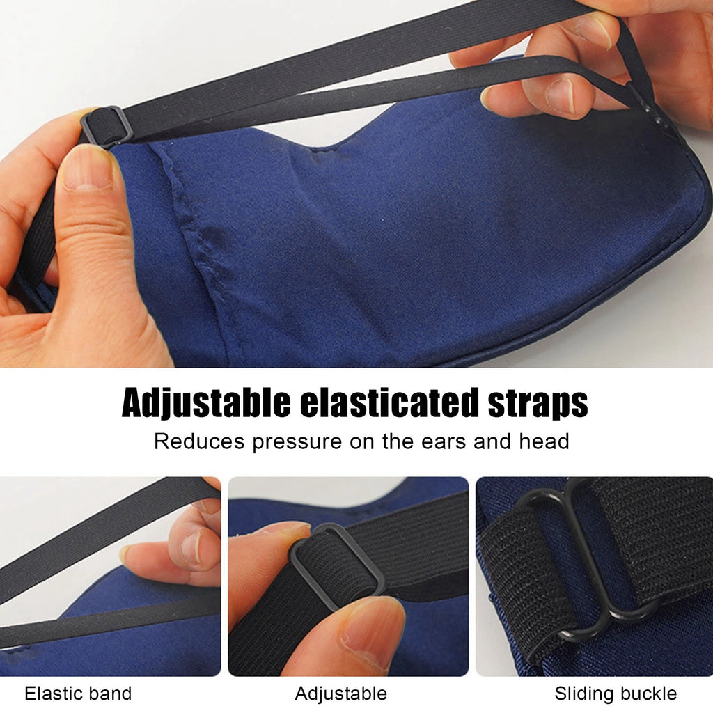 Eye Mask USB Heated Eye Mask Stress Relief Sleep Heating Eye Mask Double Sided Silk Multi Timer Shut Off 3 Speeds Adjustment