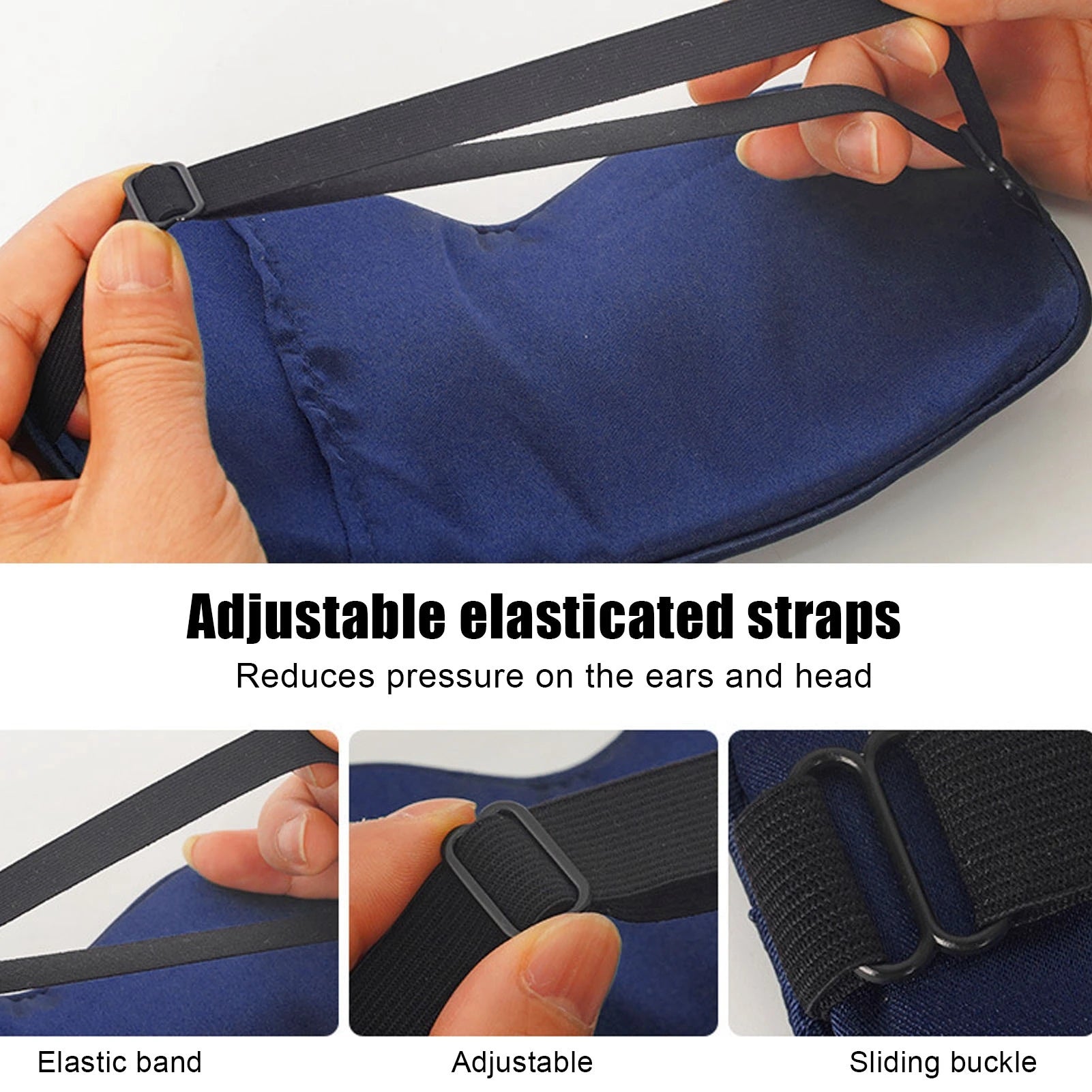 Eye Mask USB Heated Eye Mask Stress Relief Sleep Heating Eye Mask Double Sided Silk Multi Timer Shut Off 3 Speeds Adjustment
