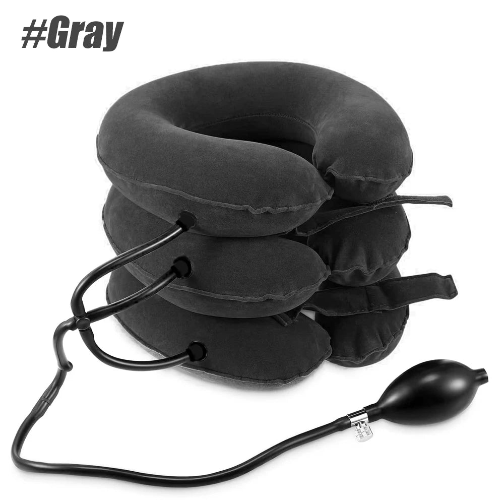 Cervical Neck Traction Device,Relief for Chronic Neck & Shoulder Alignment Pain,Inflatable Neck Stretcher Collar for Home Relief