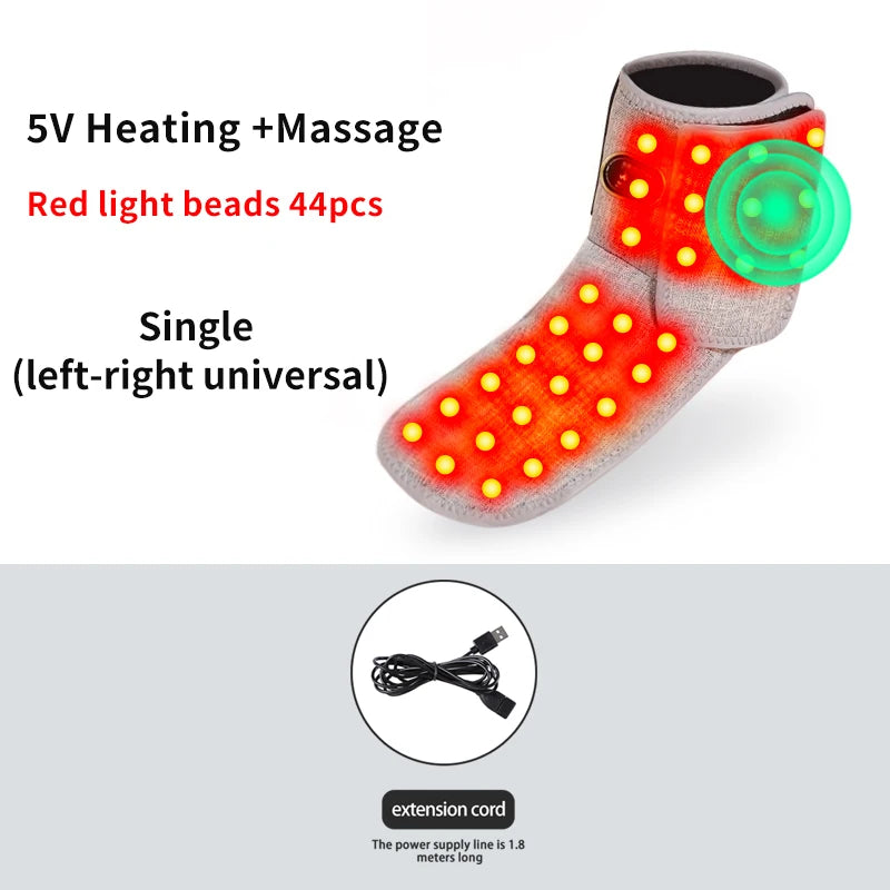 Red Light Heating Cordless Ankle Massager Wrist Wraps Support Brace Ankle Heating Pad Heated Hand Foot Vibration Massage Belt