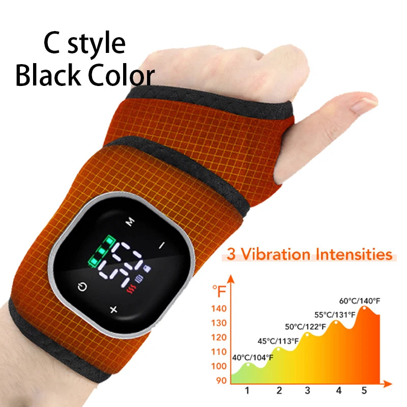 Red Light Therapy Wrist Belt 36 LED - 3-Temp Heat & Vibration Massage for Pain Relief - 660/850nm Support Brace Wrap Belt