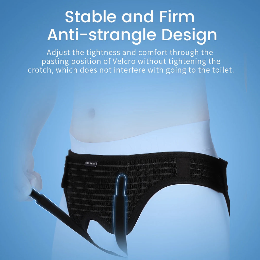 VELPEAU Hernia Belt with 2 Compression Pads, Adjustable Hernia Truss Support for Single/Double Inguinal for Men and Women