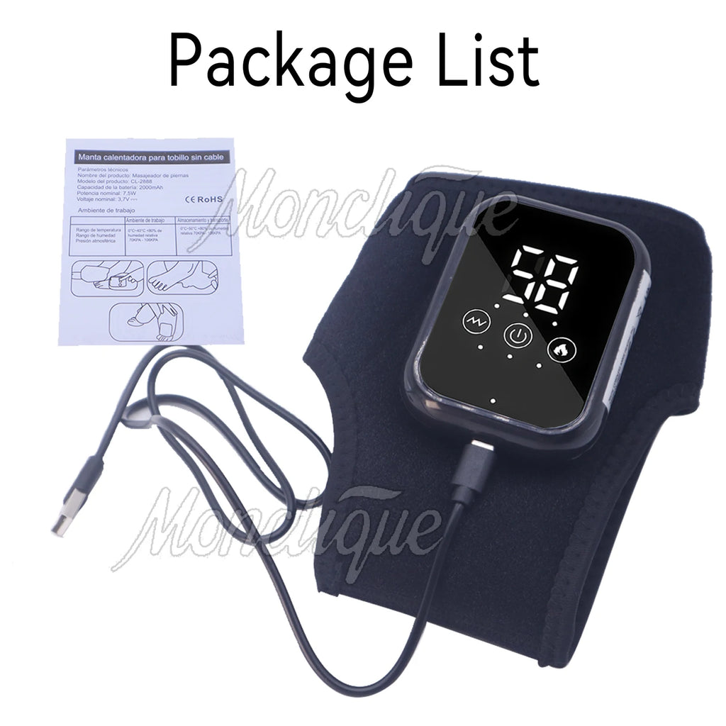 Electric Wrist Brace and Ankle Brace with Adjustable Hot Compress Massage Ankle Guard Band Carpal Tunnel Foot Protection Support