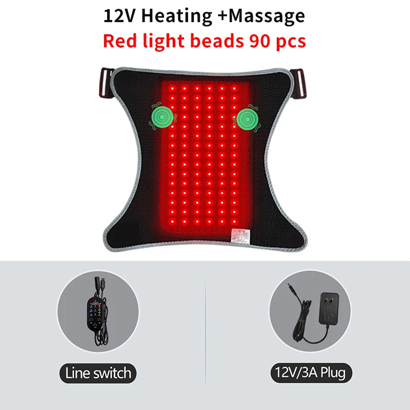 Red Light Electric Heated Hip Brace with Adjustable Vibration Massage Hip Groin Thigh Support Muscle Relaxation And Pain Relief