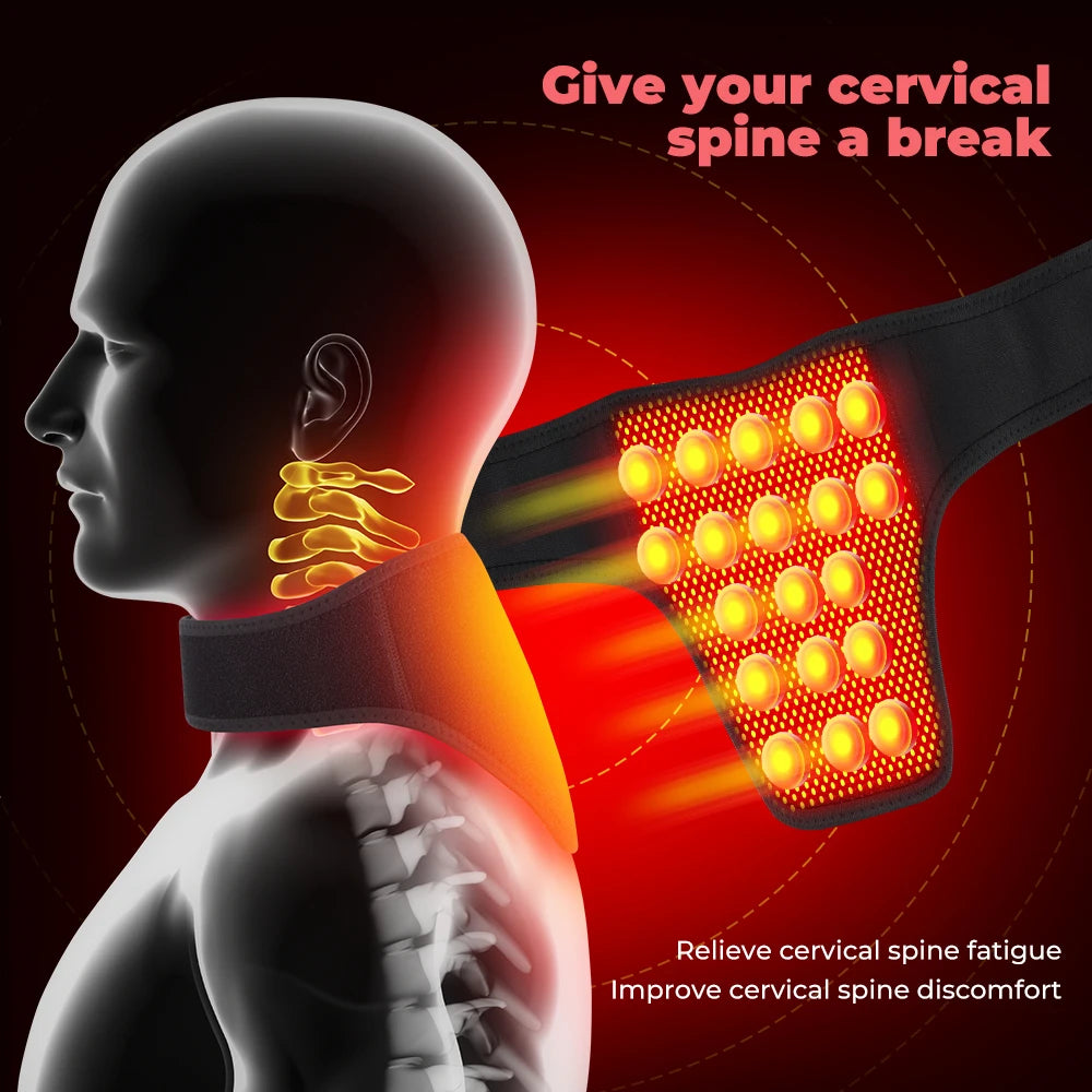 Heating Neck Protector Neck Warm Sleeve With 19PCS Magnet Maintenance Hot Compress Neck Support Neck Brace Dropshipping