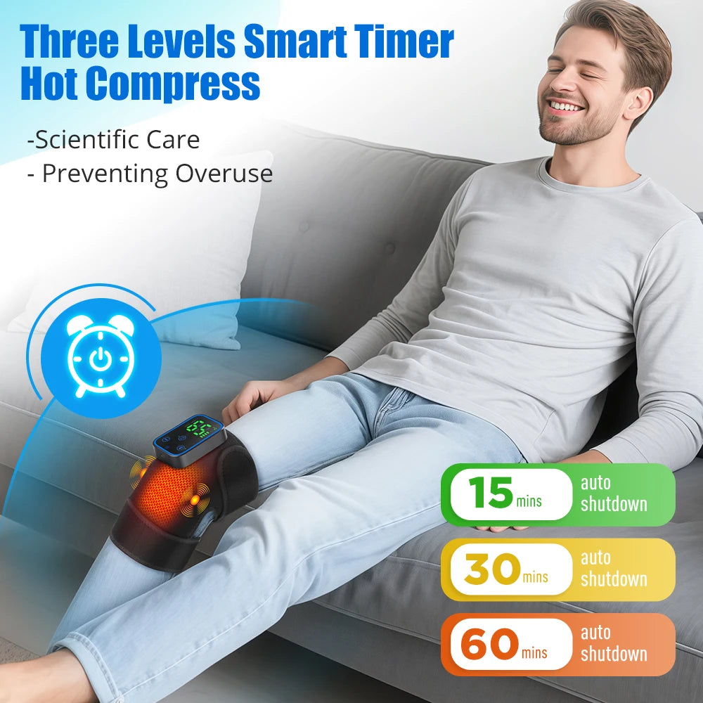 3 in 1 Cordless Thermal Knee Pad Knee Shoulder Massager Vibration Leg Arm Joint Brace Muscle Relax Joint Brace Muscle Relaxation