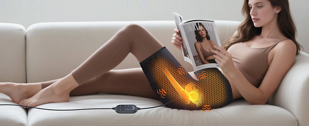 Full-Wrap Hip Support Brace with Massager Sciatica Pain Relief Buttock Physical Therapy Recovery Focused Hip Heating USB-Powered