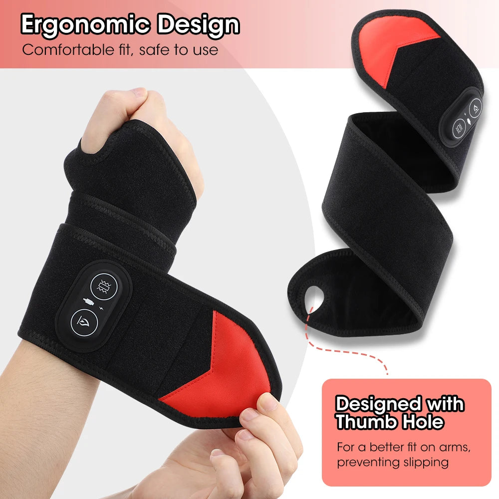 Wireless Vibration Heating Wrap 36pcs LED Beads 660&850nm Red Light Versatile Body Heating Pad for Knee Elbow Wrist Ankle
