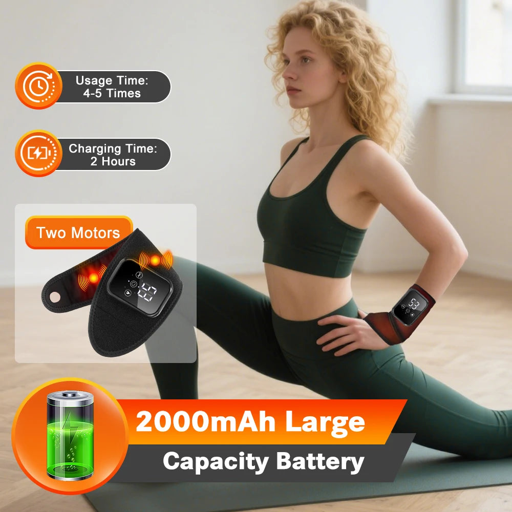Red Light Therapy Wrist Belt 36 LED - 3-Temp Heat & Vibration Massage for Pain Relief - 660/850nm Support Brace Wrap Belt