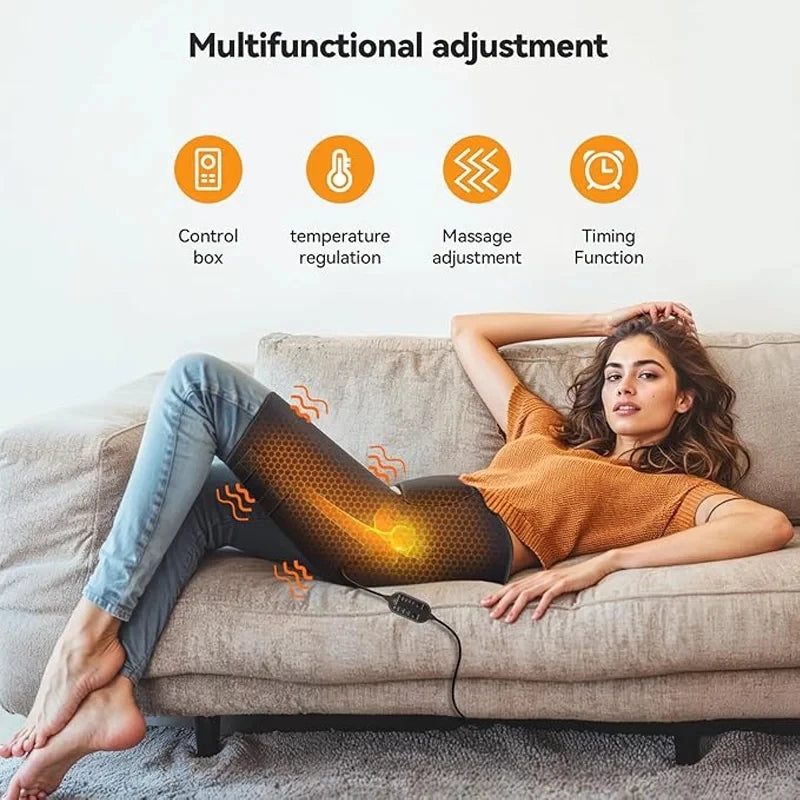 Full-Wrap Hip Support Brace with Massager Sciatica Pain Relief Buttock Physical Therapy Recovery Focused Hip Heating USB-Powered