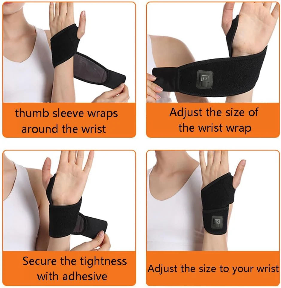 Electric Wrist Brace and Ankle Brace with Adjustable Hot Compress Massage Ankle Guard Band Carpal Tunnel Foot Protection Support