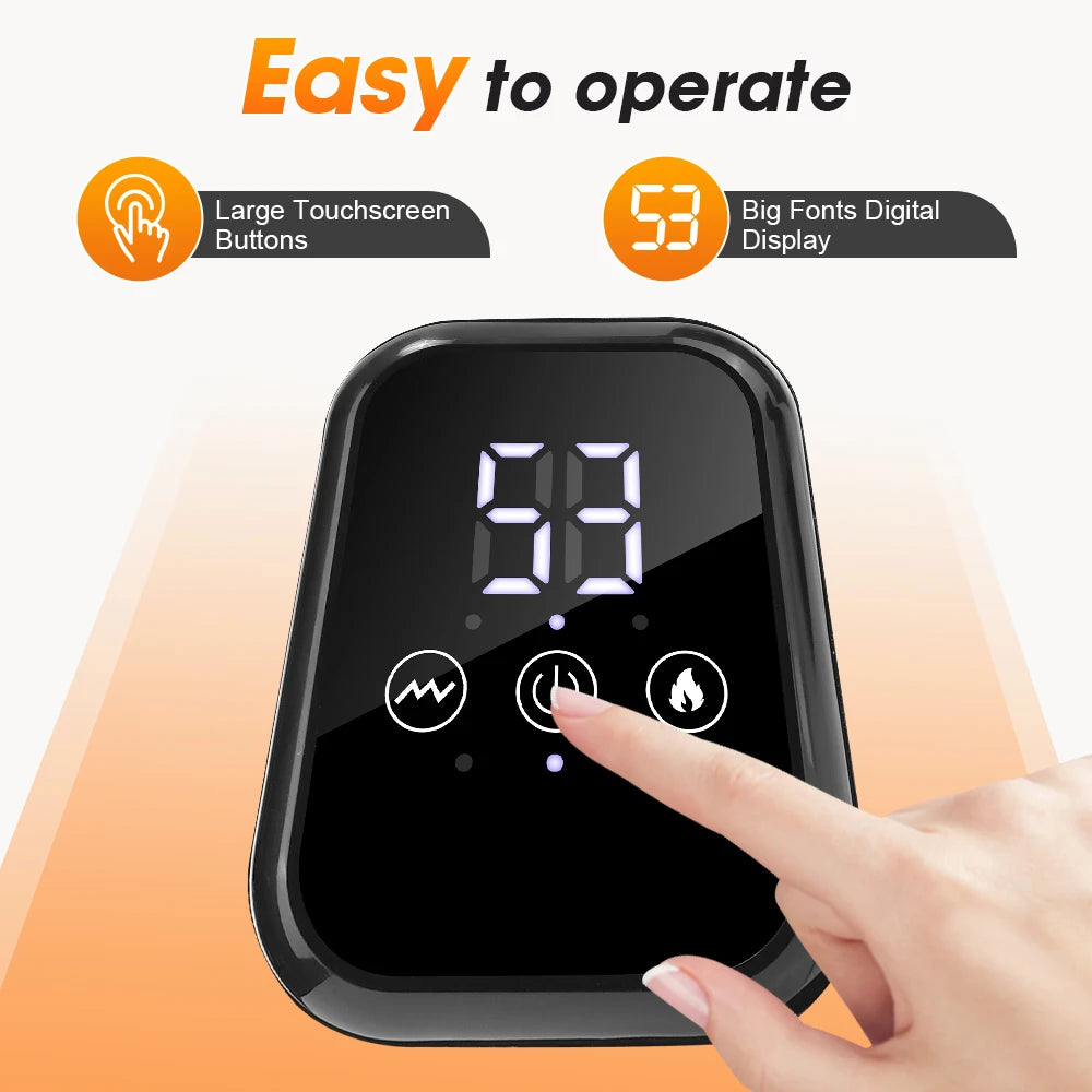 Heat Vibration Electric Heated Knee Brace 3 Heating Levels and 3 Modes USB Rechargeable Massage Knee Pad LCD Touch Screen Adjus