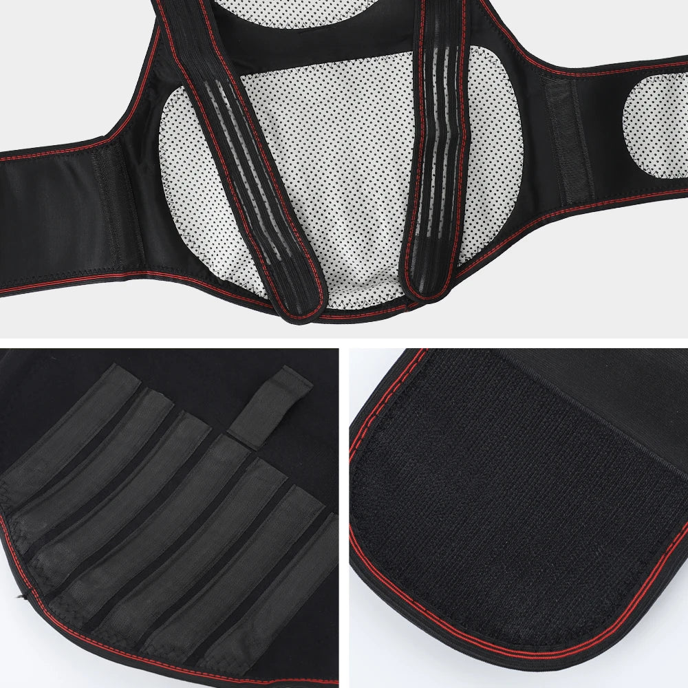 118 Tourmaline Self Heating Magnetic Therapy Waist Belt Spine Lumbar Brace Back Neck Shoulder Massager Posture Corrector Belt