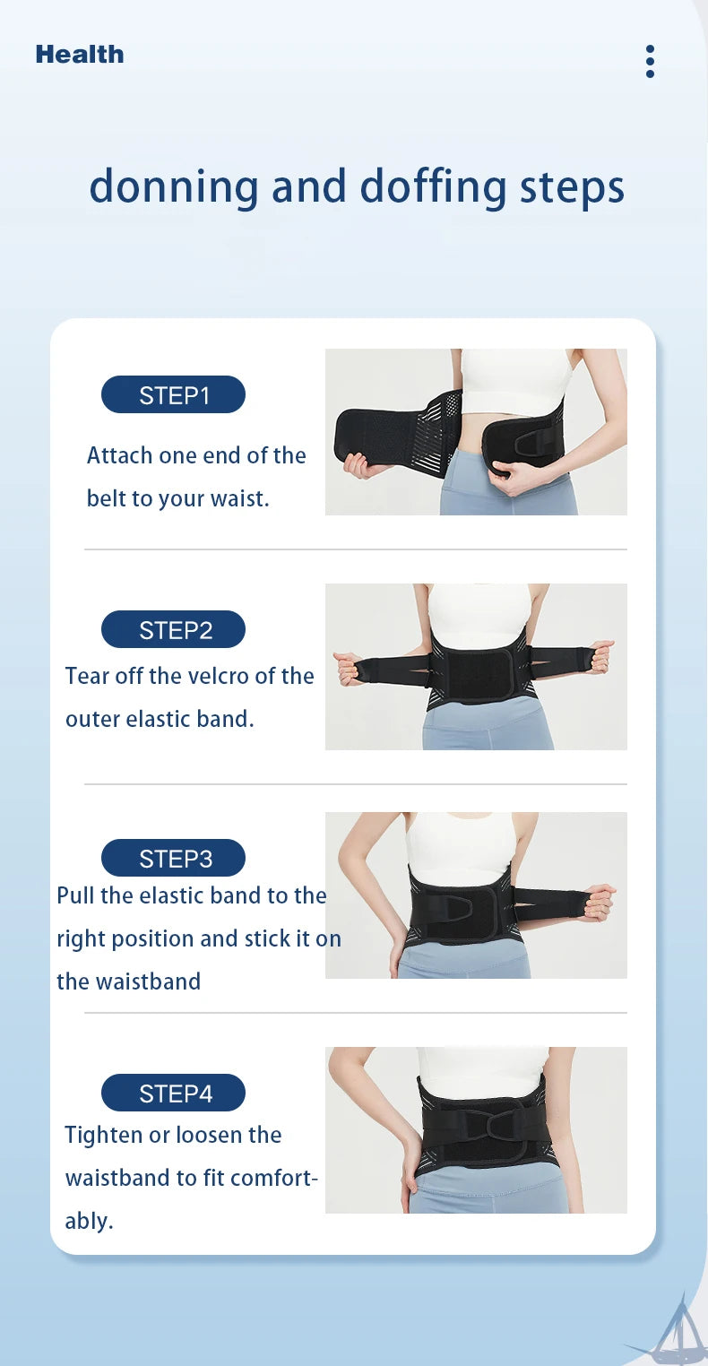 Hot sale Back Braces Waist Belt Men Women Work Lower Back Pain Relief Breathable Anti-skid Spine Lumbar Support Belt
