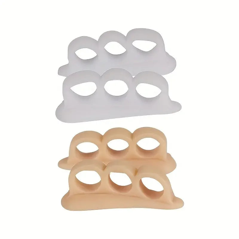 1 Pair Set Hammertoe Corrector Gel Toe Straighteners With 3 Separator Loops - Realign Bent, Crooked, Curled, Claw, Hammer Toes